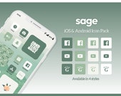 Sage Green App Icon Pack, Aesthetic Phone Icons (Digital Download)