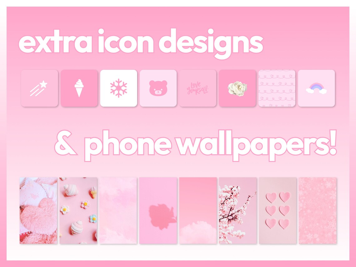 2000+ Pastel Pink Ios App Icons, Spring Sakura Aesthetic Android Phone ...