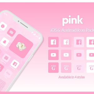 2000+ Pastel Pink iOS App Icons, Spring Sakura Aesthetic Android Phone Icons, Minimal Phone Icon Pack, Phone Widget and Wallpaper Background