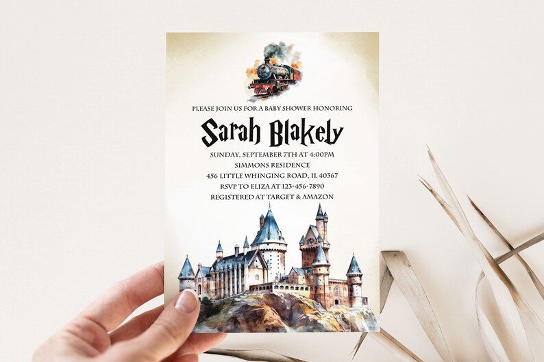 Editable Harry Potter Baby Shower Invitation Gender Neutral Etsy