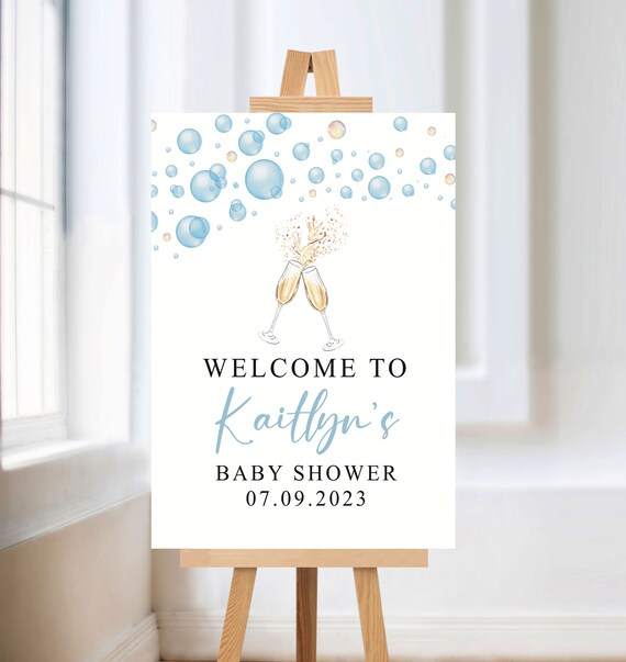 Invito a tema bolle modificabili Cartello di benvenuto, Baby