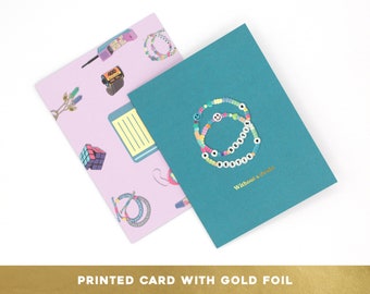 GOLD FOIL Without a Doubt, 90s card, Thinking of You Card, Friendship Bracelet, Love card, Care card, Friendship card, BFF card