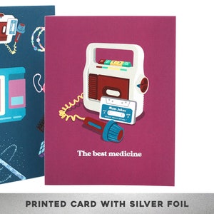 SILVER FOIL La Mejor Medicina, Tarjeta de los 90, Tarjeta Pensando en Ti, Tarjeta del Día de la Madre, Tarjeta de Amor, Tarjeta de Cuidado, Mamá Karaoke, Celebrando a Mamá