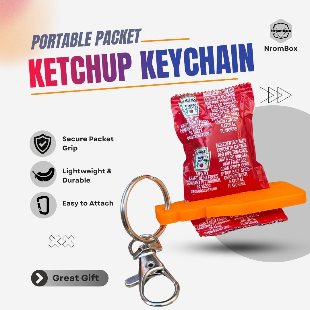 Ketchup Roller Keychain — Keychain Squeezer Dispenser for