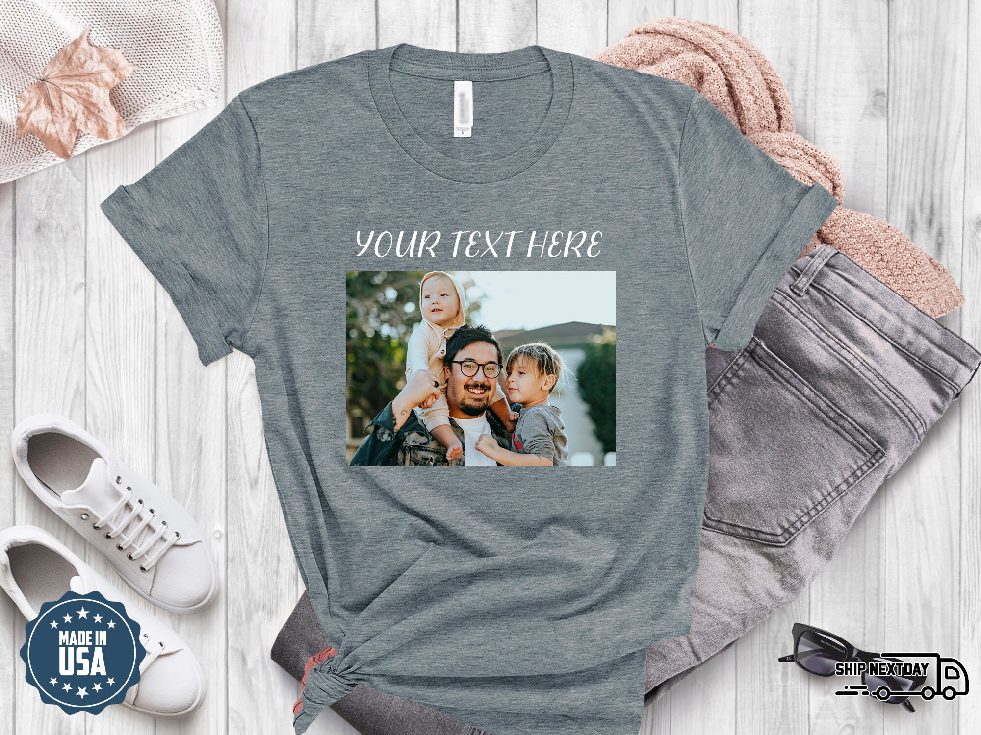 Custom Text and Photo Shirt, Custom Photo Shirt, Custom Text Shirt ...