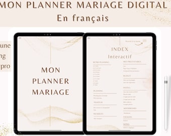 Digital wedding planner planner in minimalist natural French