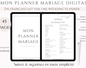 Planificateur de mariage en français minimaliste fait par une organisatrice de mariage