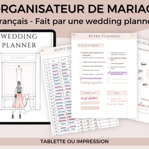 ウェディングプランナーが作ったフランス語のウェディングプランナー、結婚式、オーガナイザー、日記、婚約、将来の花嫁、日記、やるべきこと