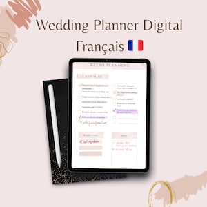 Wedding planner digital de mariage en français, template pour organiser son mariage pour tablette, iPad