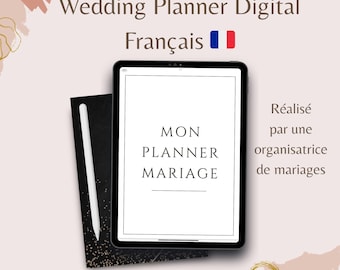 Digital Wedding Planner - French-language wedding planner created by a wedding planner - black and white iPad template