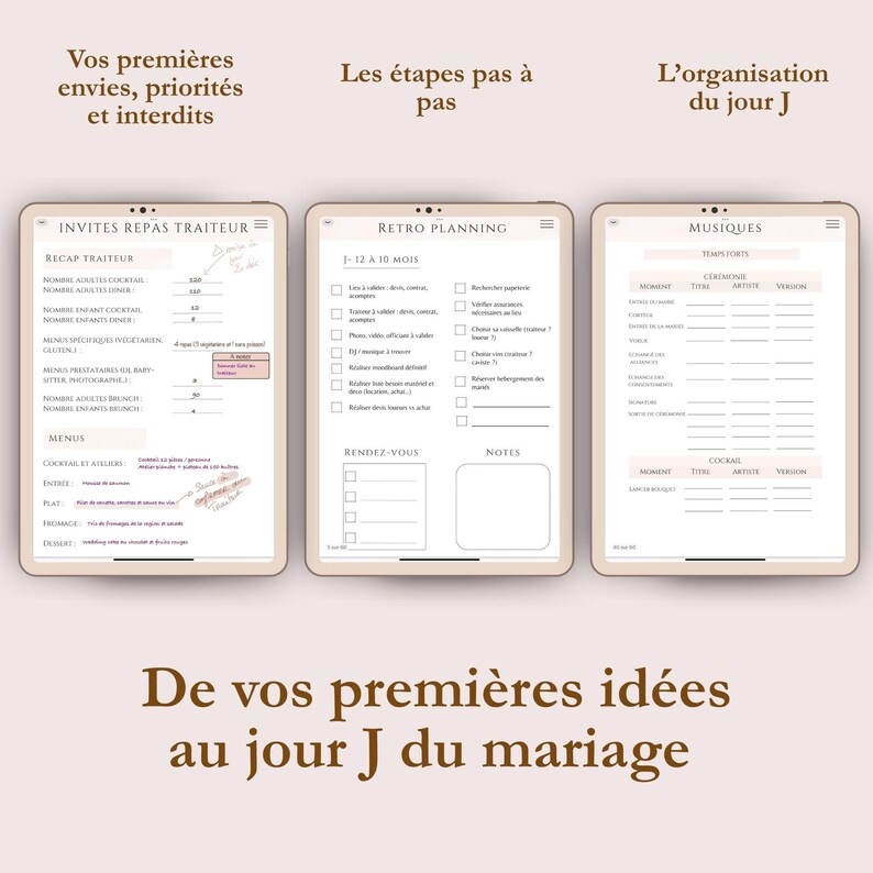 Digitaler Hochzeitsplaner – Französischsprachiger Hochzeitsplaner, erstellt von einer Hochzeitsplanerin – Schwarz-Weiß-iPad-Vorlage Bild 9