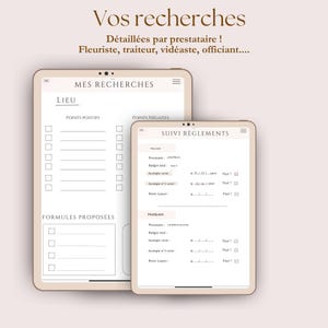 Digitaler Hochzeitsplaner – Französischsprachiger Hochzeitsplaner, erstellt von einer Hochzeitsplanerin – Schwarz-Weiß-iPad-Vorlage Bild 7