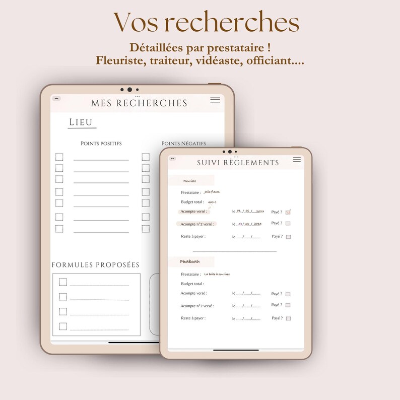 Digitaler Hochzeitsplaner – Französischsprachiger Hochzeitsplaner, erstellt von einer Hochzeitsplanerin – Schwarz-Weiß-iPad-Vorlage Bild 7