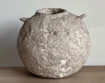 Handmade Paper Mache Vase: Minimal Modern Sustainable Decor