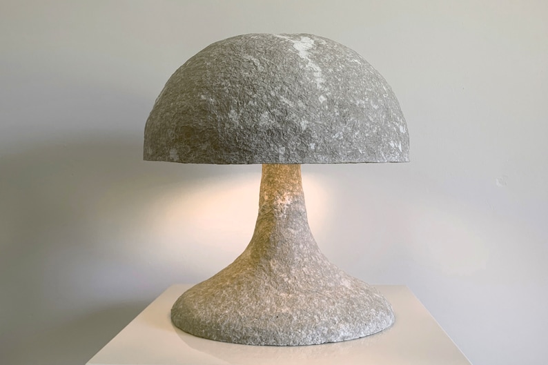 Paper Mache Table Lamp Modern Minimalist Table Lamp Handmade Etsy