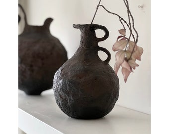 Handmade Paper Mache Vase: Minimal Modern Home Decor