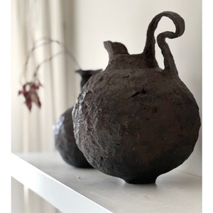 Paper Mache Vase, Handmade Paper Vessel, Minimal Modern Vase, Recycled Paper Pulp Vase, Eco Friendly Home Decor, Sustainable Gift, Wabi Sabi