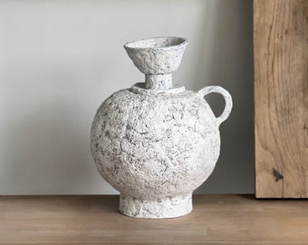 Handmade Paper Mache Vase: Minimal Modern Eco Decor