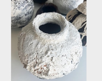 Handmade Paper Mache Vase: Minimal Modern Eco-Friendly Decor