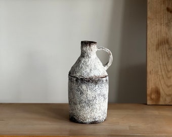 Handmade Paper Mache Bottle Vase: Minimalist Sustainable Home Decor