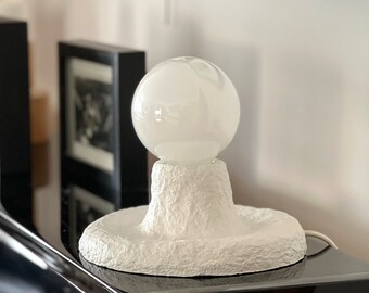 Handmade Paper Mache Table Lamp: Modern Minimalist Sconce