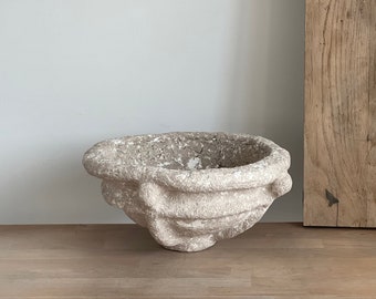 Recycled Paper Mache Bowl: Handmade Modern Sustainable Decor, Wabi Sabi Bowl