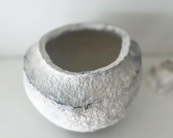 Handmade Paper Mache Vase: Minimal Modern Eco-Friendly Decor