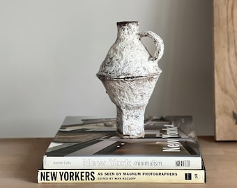 Handmade Paper Mache Bottle Vase: Sustainable Minimalist Decor