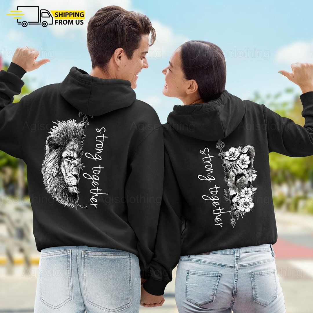 Lion Couple Hoodie Lion Gift Matching Couple Hoodie Lion - Etsy Canada