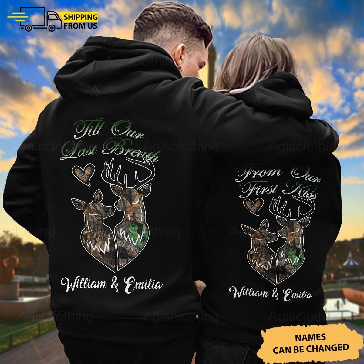 camo couple hoodies