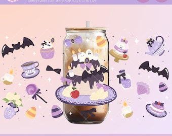 Halloween Ghost Cake Libbey Can Wrap | Spooky 16oz Tumbler (SVG PNG File)