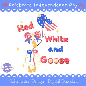 Patriotic Goose PNG: 4th of July American Design (Digital Download, SVG, Ai File)