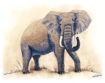 Print - Elephant
