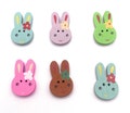 25/18mm Baby Buttons | Kids Buttons | Childrens Buttons | Fabric Buttons | White Buttons | Bunny Buttons | Easter Buttons | Novelty Buttons