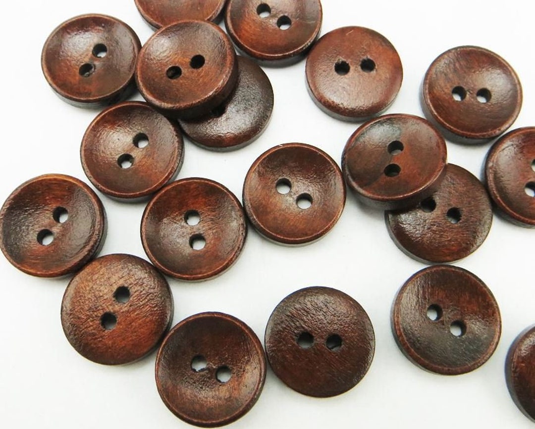 Brown Wooden Buttons 9mm to 25mm 4-Holes Coat Baby Cardigans Sewing  Knitting Diy