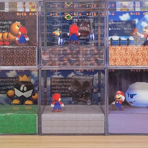 Super Mario 64 Inspired 3D Acrylic Cube Dioramas