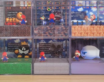 Super Mario 64 Inspirierte 3D Acryl Würfel Dioramen