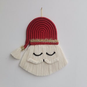 Sombrero de Santa, colgante de pared Makram, Santa Claus, Carta de Santa, adornos de Navidad, regalos de Navidad, adornos de Navidad personalizados