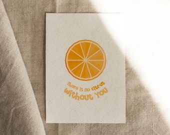 Printable Funny There Is No Citrus Without You Fruit Greeting Card, Food Pun Thank You Card, Food Pun Funny Anniversary Gift for Him Her