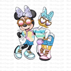 Retro Best Friends Mouse and Duck Png, Family Vacation Png, Besties Png, Friendship, Friend Squad Png, Gifts for Friends,Png For Sublimation