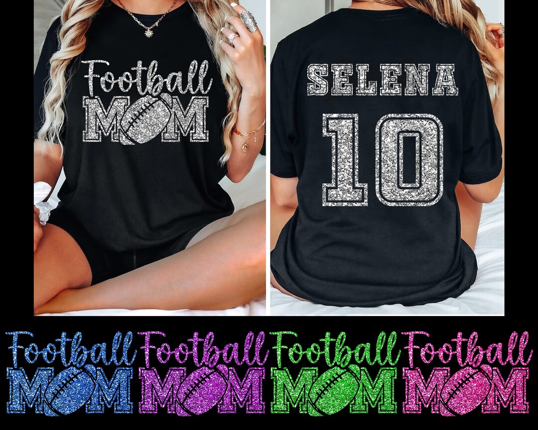 Personalized Football Mom Png, Glitter Football Png, Football Lover ...