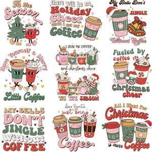 Christmas Coffee Latte PNG Bundle, Christmas png bundle, Merry Christmas png design, Pink Christmas Coffee Png, Christmas Tree png design