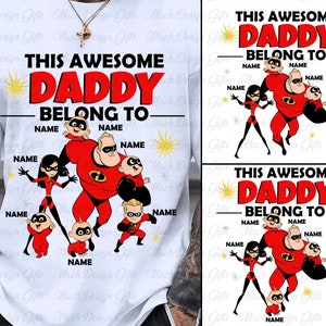 Personalized This Awesome Daddy Belong To Png, Superhero Daddy Png, Fathers Day Png, Custom Kids Name, Cartoon Characters,Father's Day Gifts