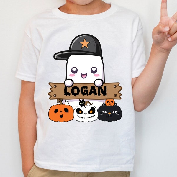 Personalized Halloween Boys Png, Cute Halloween Design Shirt for Kids, Halloween Png, Boys Halloween Shirt Png, Custom Kids Name