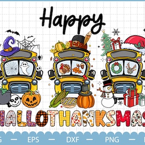 Hallothanksmas Trucks Png, Happy Hallothanksmas Png, Thanksgiving Png, Halloween Shirt Design, Christmas Truck Png, Digital Download