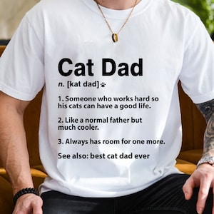 Cat Dad Definition Svg, Cat Dad Dictionary Significado Svg, Día del padre Svg, Cat Daddy Svg, Dad Shirt Svg, Regalo divertido de gato, Regalo del día del padre