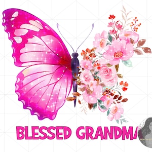 Gesegnete Oma Png, Oma Png, Mama Png, Muttertag Png, Schmetterling Png, Mama Png, Mama Leben Png, Png Sublimation, Großmutter Png