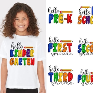 Hallo terug naar school Svg-bundel, Hallo kleuterschool Svg, 1e dag van school Svg, terug naar school Svg, TeacherLife Svg, Teacher Shirt Design