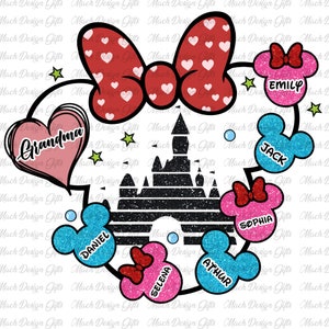 Personalized Grandma Png, Mouse and Friends, Mothers Day Png, Mama Mouse Png, Happy Mothers Day Png, Cartoon Characters, Custom Kids Name