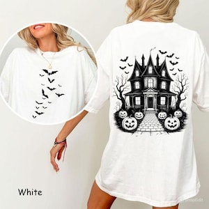 Halloween Haunted House Png, Halloween Scene Png, Halloween Bats Png, Spooky Season Png, Trendy Halloween Shirt, Pumpkin Season Png